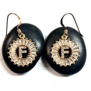 Initial F Earrings, Letter F, Personalized F, Boho
